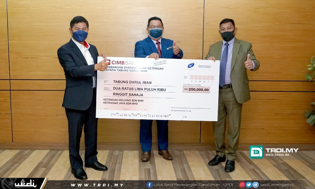 KHSB, Ketengah Jaya Salur Sumbangan RM250 Ribu Kepada Tabung Darul Iman