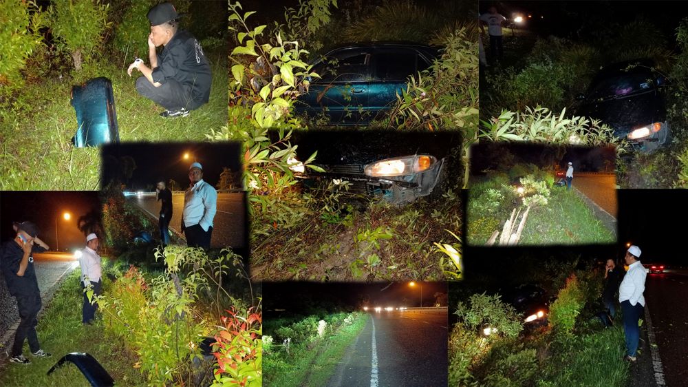 Kereta Terbabas Ke Dalam Parit, Bukit Bauk