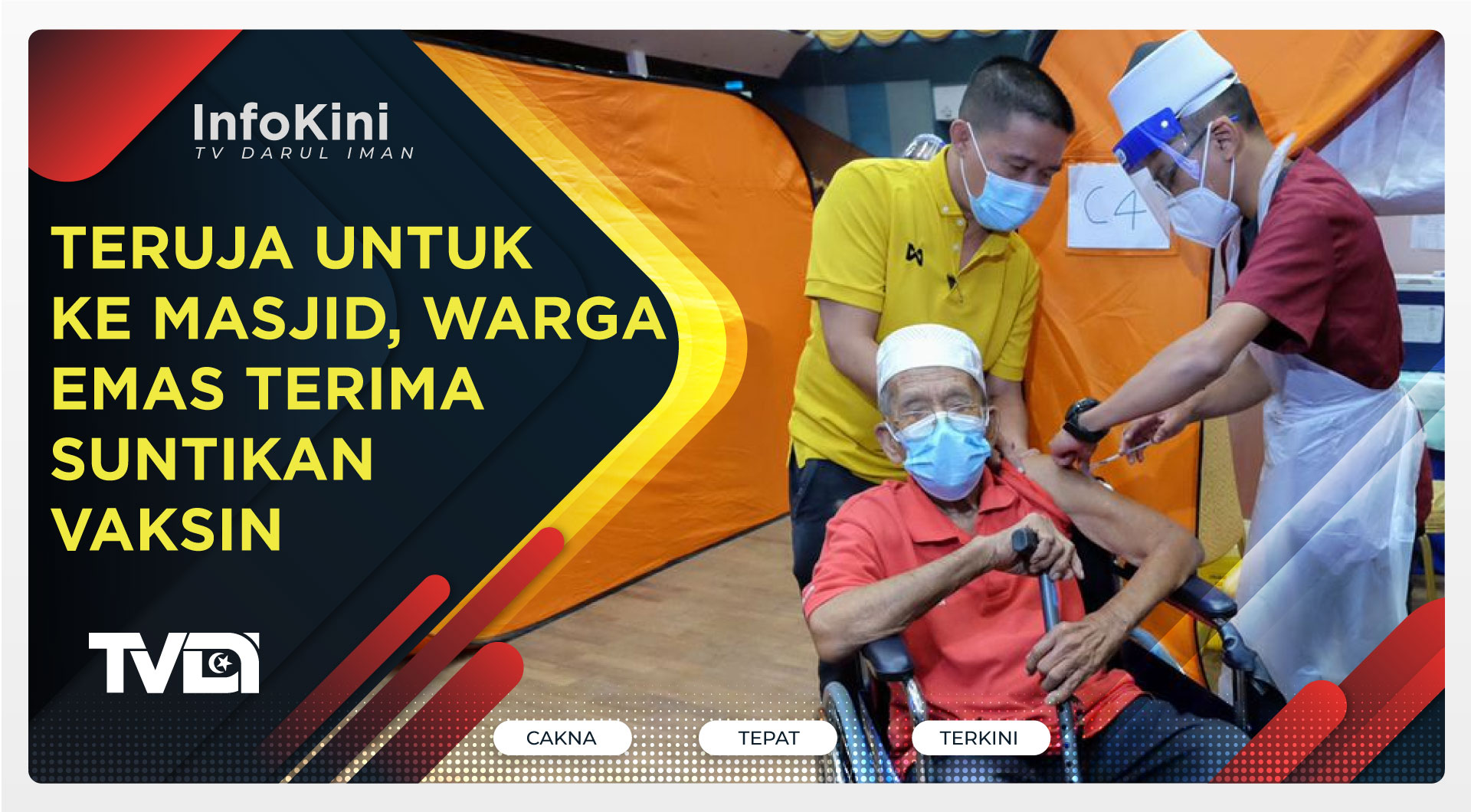 Teruja Untuk Ke Masjid, Warga Emas Terima Suntikan Vaksin