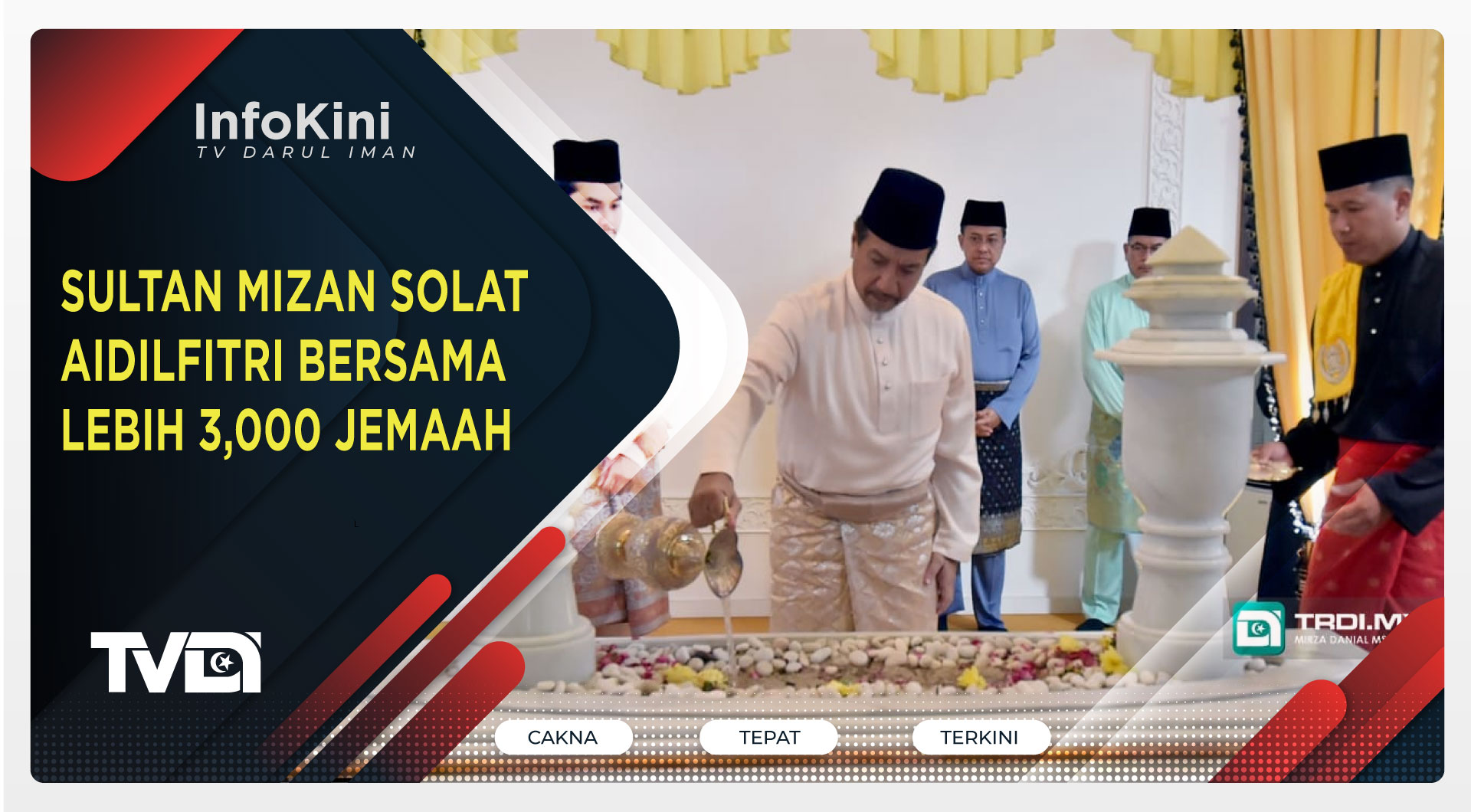 Sultan Mizan Solat Aidilfitri Bersama Lebih 3,000 Jemaah