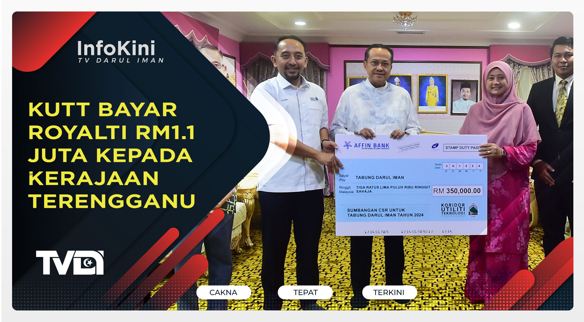 KUTT Bayar Royalti RM1.1 Juta kepada Kerajaan Terengganu