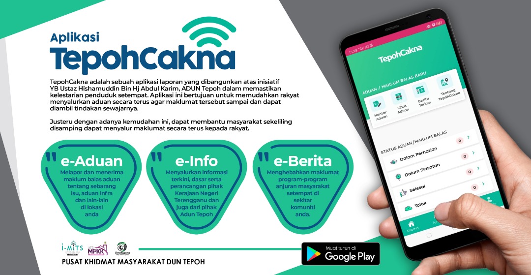 Tepoh Cakna Aplikasi Penghubung Suara Rakyat Tepoh