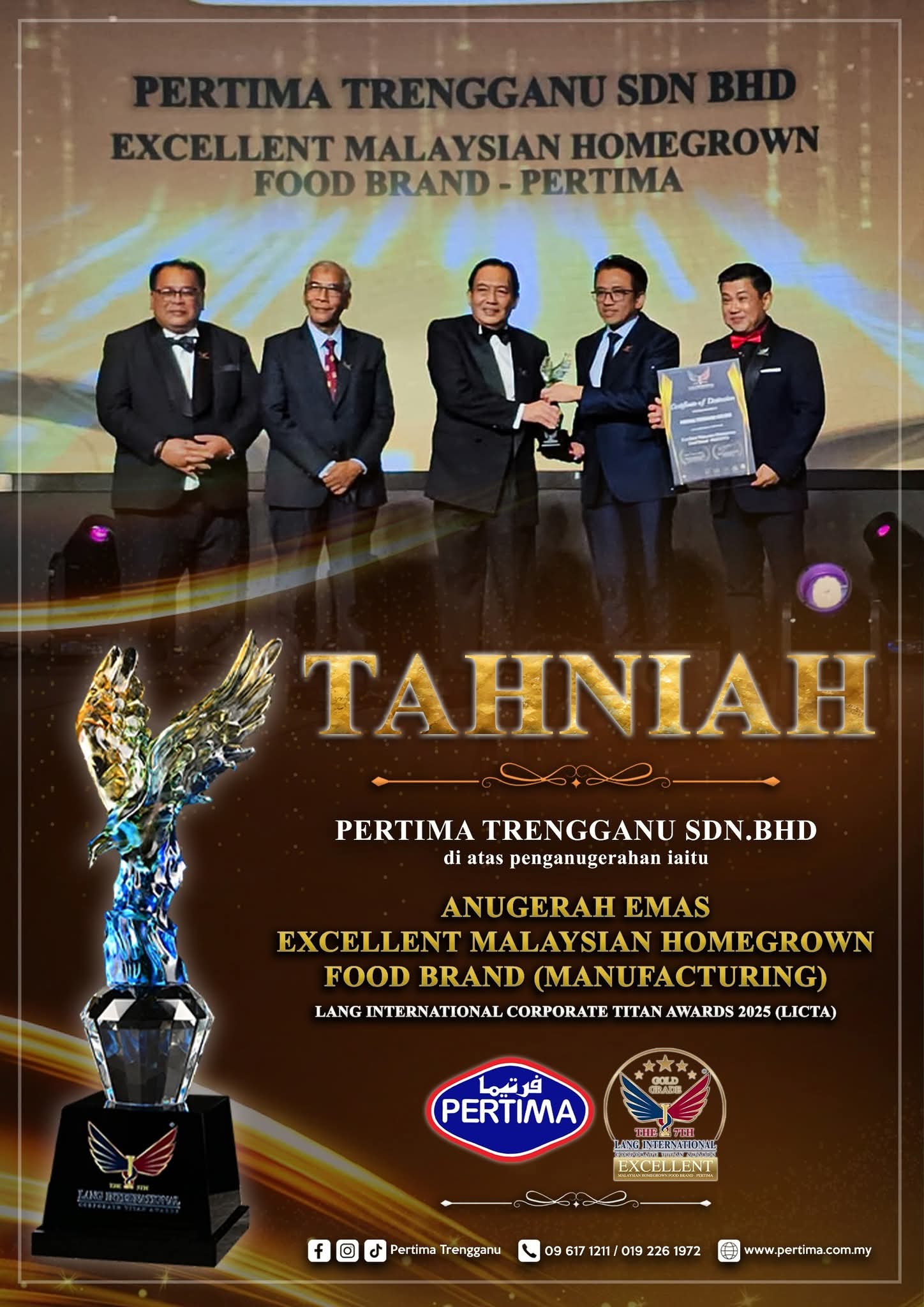 PERTIMA Raih Anugerah Emas DI LICTA 2025