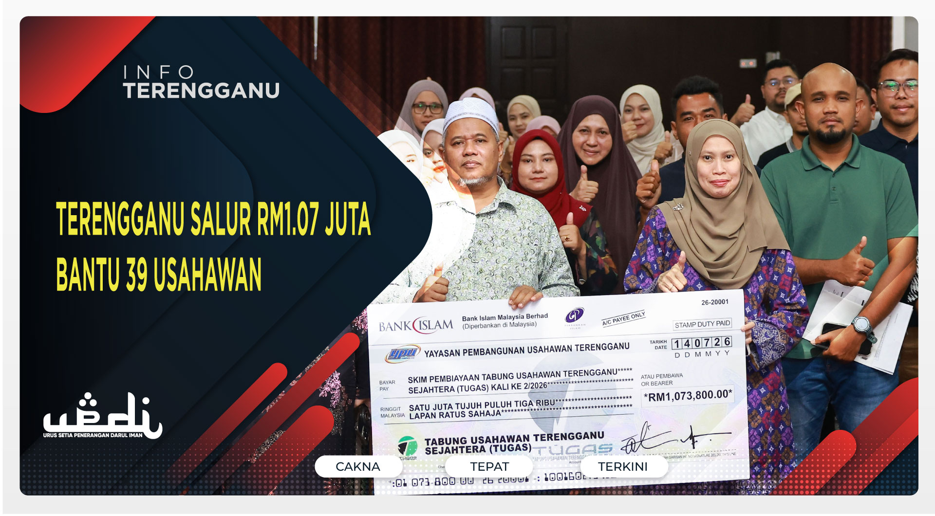 Terengganu Salur RM1.07 Juta Bantu 39 Usahawan