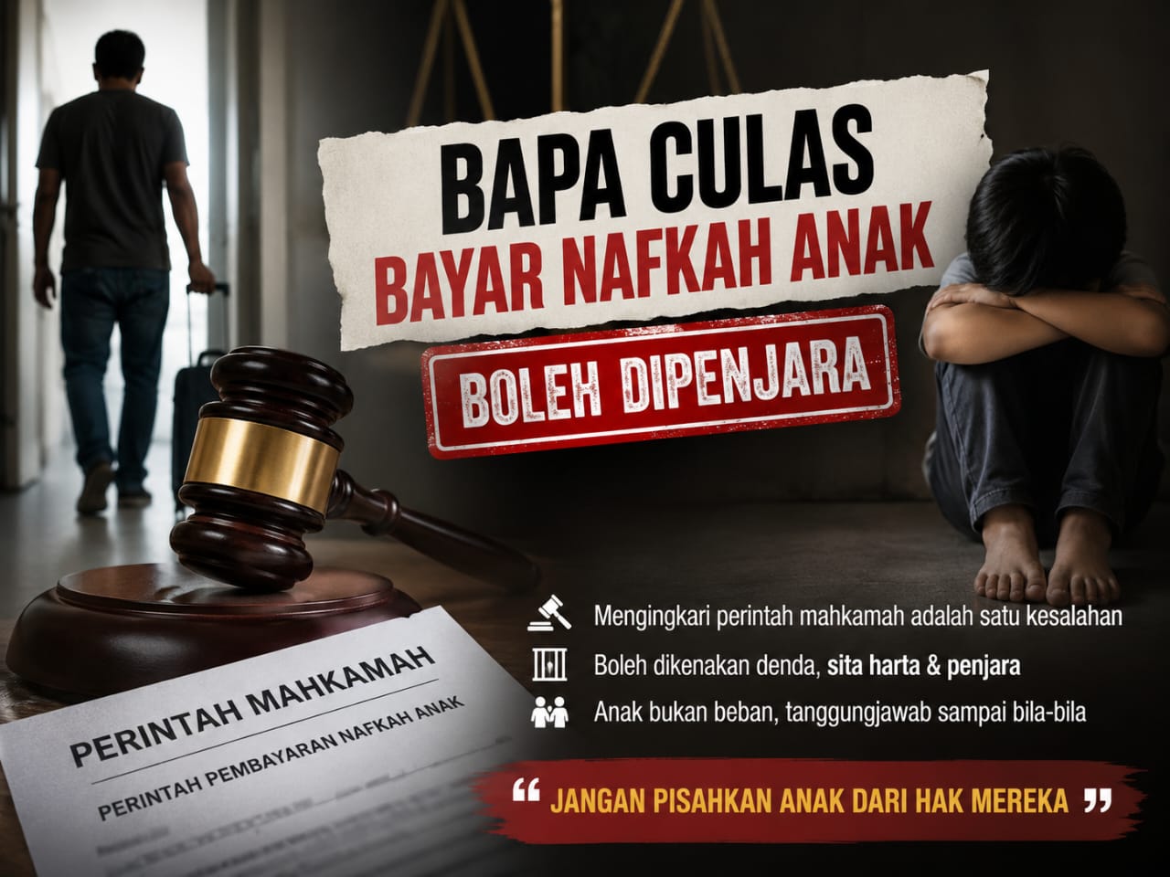 YPKT Bantu Ibu Tuntut Nafkah Anak, Bapa Culas Berdepan Penjara 30 hari