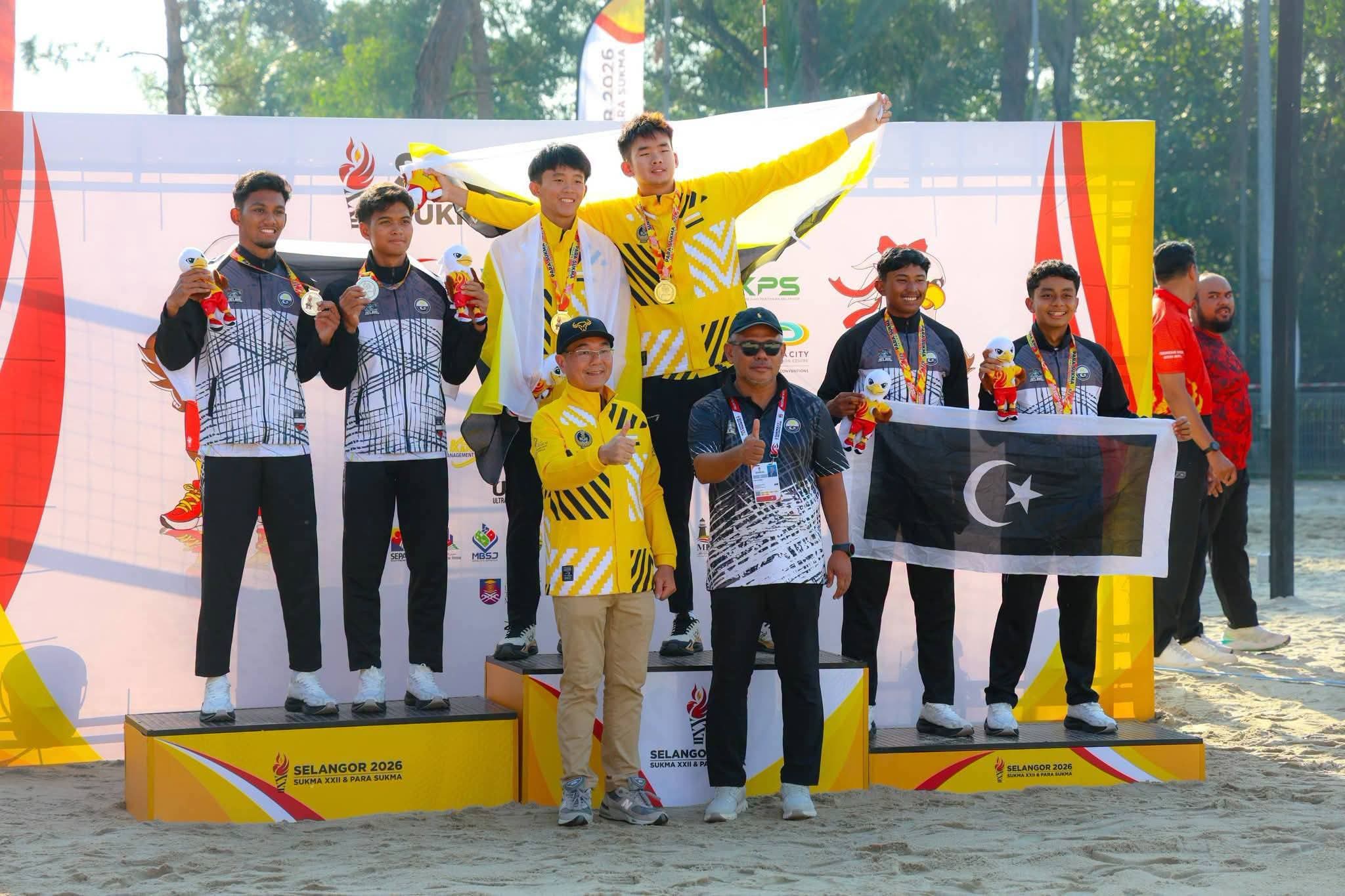 SUKMA 2026: Terengganu A, B Tampil Podium Bola Tampar Pantai