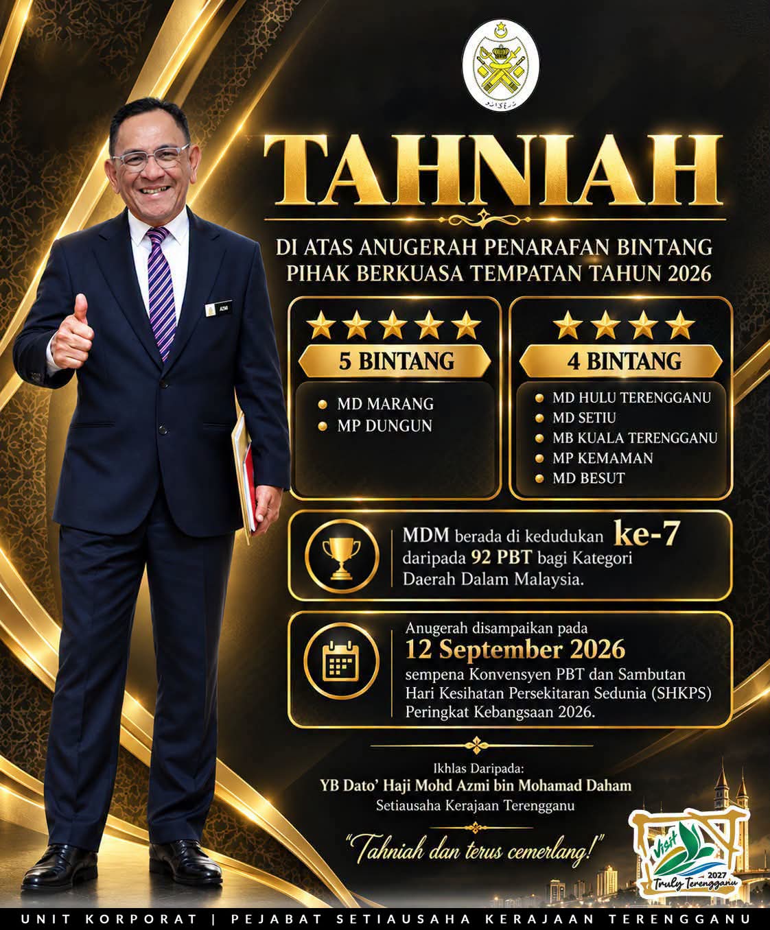 Majlis Daerah Marang Catat Kedudukan Tujuh Terbaik
