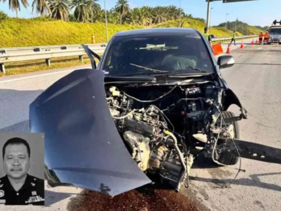 Anggota Polis Marin Tercampak Keluar Kenderaan, Disahkan Maut di Tol Kijal