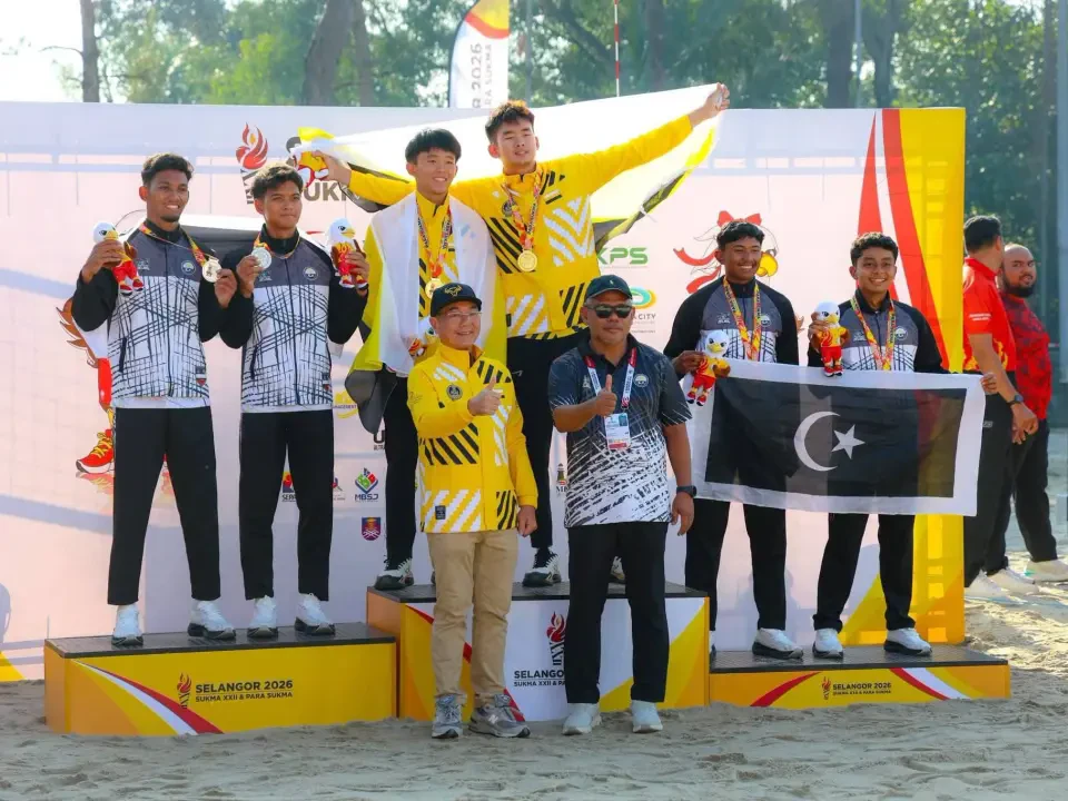 SUKMA 2026: Terengganu A, B Tampil Podium Bola Tampar Pantai